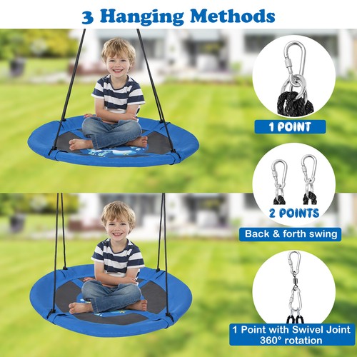 40" Saucer Tree Swing w/ Adjustable Hanging Ropes Necessary Hardware for Kids - Picture 6 of 8