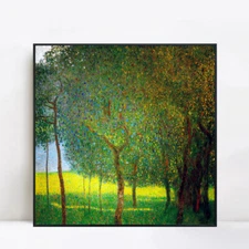 Framed Canvas Giclee Print Trees by Gustav Klimt Wall Art Home Decor