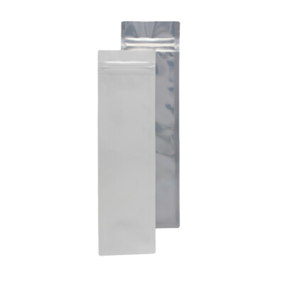 100 Syringe Mylar Barrier Bags Gloss White Clear Resealable Zip Storage Pouch 