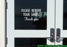 Please Remove Your Shoes Thank You vinyl decal sticker  Door Sign V3 