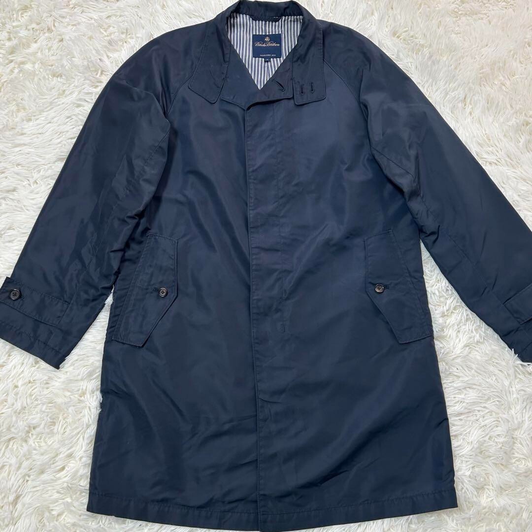 ジャケット・アウター BROOKS BROTHERS soutien collar long coat Brooks Brothers Long Soutien collar Coat 42 Navy Men | eBay