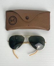 Ray Ban Bausch  Lomb Gold Outdoorsman 58-14 Sunglasses B L Green Lens USA Case