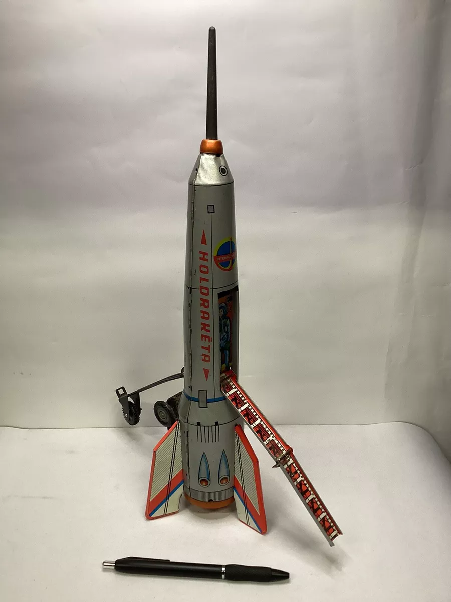 Vintage Space Toy Interkosmosz Hold Raketa Friction Rocket Toy