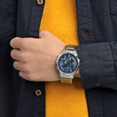 NEW GENUINE EMPORIO ARMANI AR2448 BLUE DIAL STAINLESS STEEL MEN'S