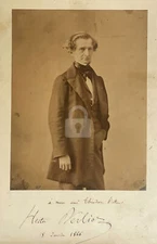 Hector Berlioz Music Composer Signed Autograph 1866 RPPC Photo Postcard COPY