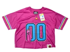 Adventure Time Princess Bubblegum Women’s Cropped Football Jersey SIZE LG,XL NEW