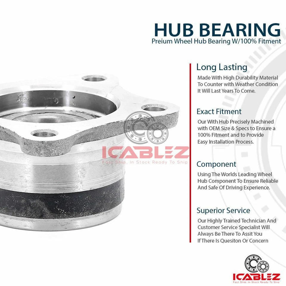 [TRASERO (cantidad 2)] Módulo de cojinete de cubo de rueda para Toyota Celica Base ST GT 1994-1998 Foto 3 de 4