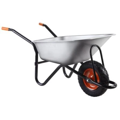 Brouette acier 120kg 60L fuxtec chariot transport jardin outils roue pneumatique