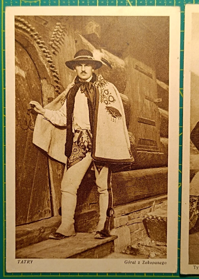 Polland postcard 1930, Tatry Typy Goralskie, Types of Gorals, unused - Image 4 of 4