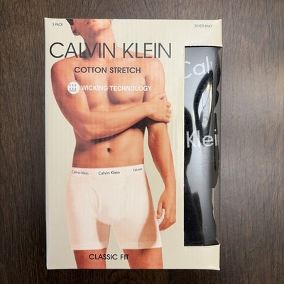 Calvin Klein Cotton Classics Men's Boxer Briefs - Black, Medium , Pack of 3