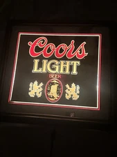 VINTAGE ADOLPH COORS CO. 1987 LIGHTED MIRROR WALL HANGING BEER SIGN Tested Works