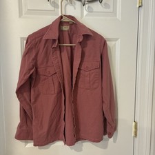 Vintage L.L. Bean Mauve Pink Chamois Shirt Womens 6Button Up USA Made
