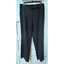 Escada Woman's Black Wool Blend Straight Leg Dress Pants Trousers Sz 42