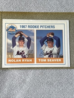 1990 Acme Reproductions Nolan Ryan Tom Seaver Rookie Pitchers Card w/ COA