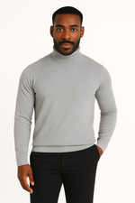Lavane' 501T Turtleneck Pullover Slim Fit Light Gray