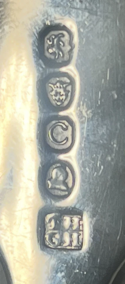Cucharaditas inglesas antiguas de plata esterlina con sello de Londres y Birmingham Foto 3 de 4