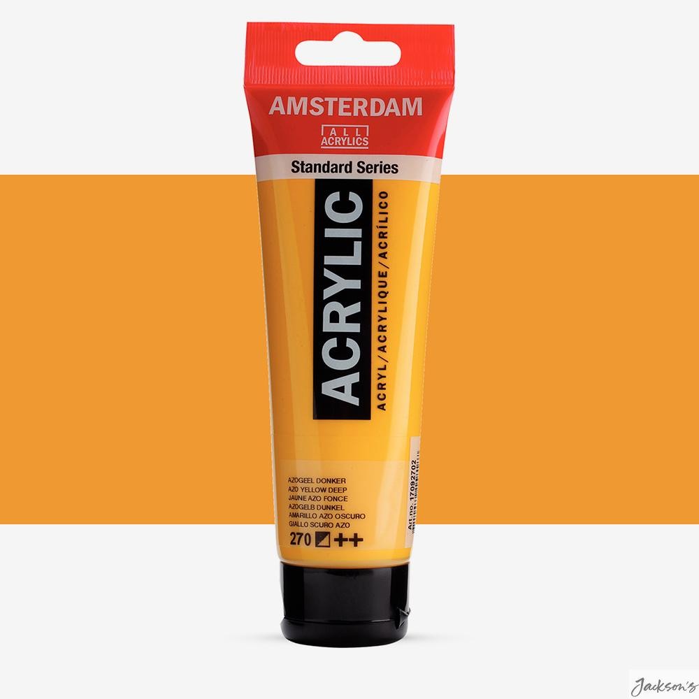 Royal Talens Amsterdam Standard Acrylic Paint 120ml Azo Yellow Deep For Artists