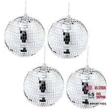 4 Pack Mirror Disco Ball, 6 Inch Cool and Fun Silver Hanging Disco Ball with