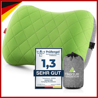 Aufblasbares Camping Kissen Ergonomisch Nackenkissen Mit Abnehmbarem Bezug GrüN
