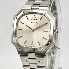 Orologio Seiko Credor Ottagonale Quarzo Argento Donna Vintage Batteria Nuova Autentico