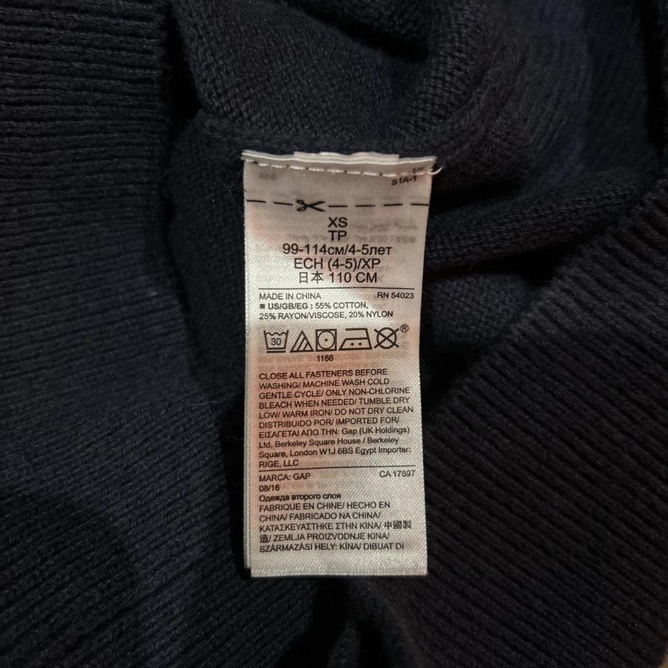 Vestido Suéter GAP Niñas I LOVE YOU Corazón Azul Marino Talla XS (4-5) Foto 3 de 3