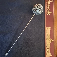 Vintage Rhinestone Clustered Hat Pin/Family Estate/50s Era Very Bling!