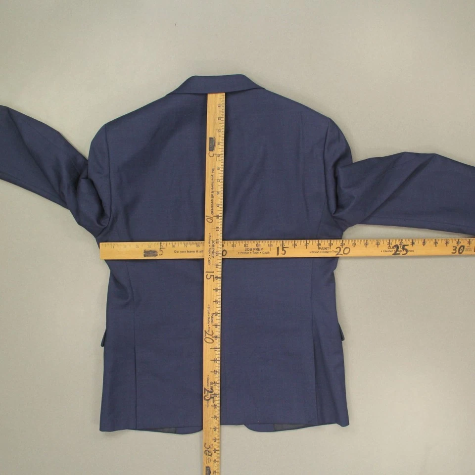 Calvin Klein Mens 100% Wool Sport Coat Blazer Suit Jacket Size 40S Blue 2 Button - Image 3 of 4