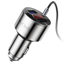 Adapter FM Transmitter Bluetooth 5.3,QC3.0 All-Metal Bluetooth AUX Adapter fo...