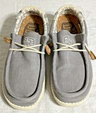Hey Dude Wally Eco Sox Cobblestone Shoes M7 W9 Gray Tan Slip On Casual