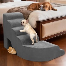 Dog Stairs for High Beds, 6 Steps Soft Foam Pet Stairs for Bed 27-30 inches, ...