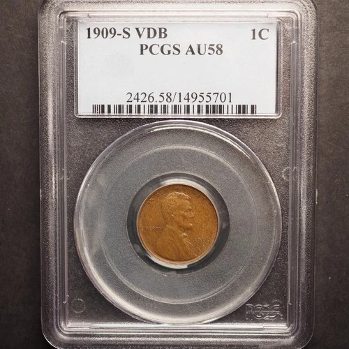 1909 *S* VDB LINCOLN WHEAT CENT**PCGS  AU58  **FREE SHIPPING! G1906