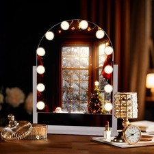 Hollywood Vanity Mirror with 12 Dimmable LED Bulbs,USB Charging,Touch Control