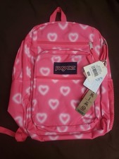 JanSport Big Student 17.5" Backpack Pink Heart size XL New With Tags