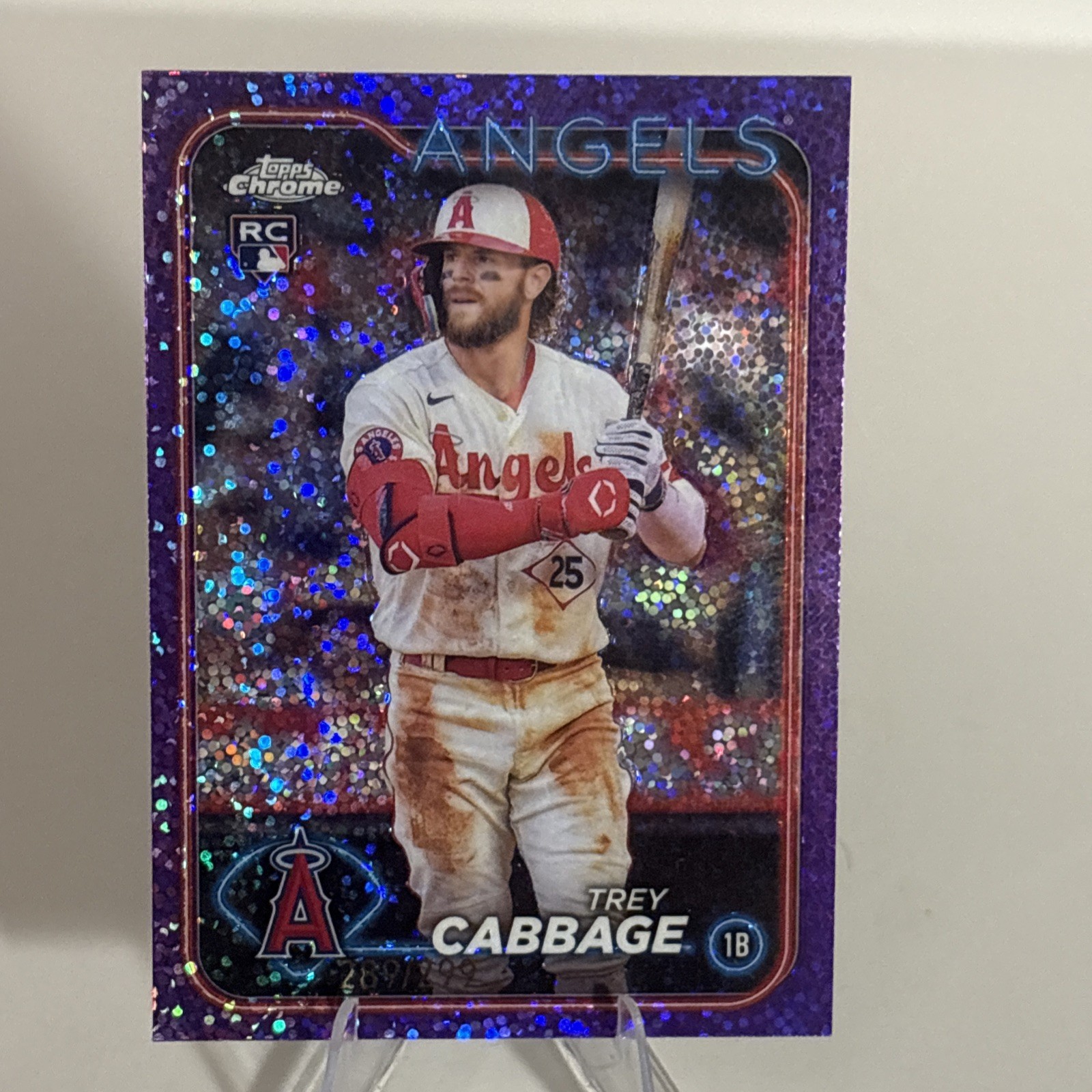 2024 Topps Chrome Purple Speckle Refractor /299 Trey Cabbage #226 Rookie RC