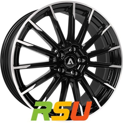 4x Akoni AK02 black polished 7.5x18'' ET51 LK5 112 ML 66.6 Alufelgen 18 Zoll