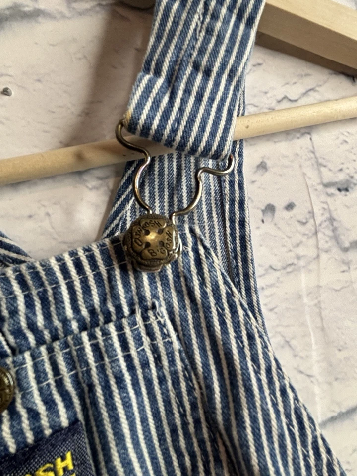 Mono Vestbak Vintage OshKosh Railroad Rayas Talla 6 Hecho en EE. UU. Foto 3 de 4