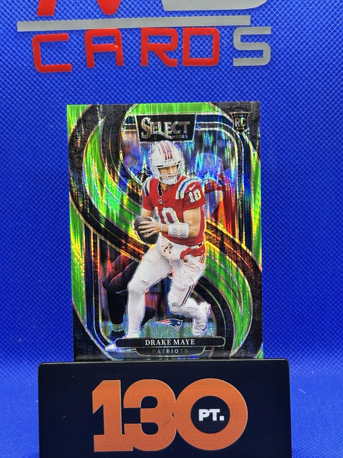 2024 Panini Select Premier Level Drake Maye #113 Neon Green Shock Prizm /499 RC