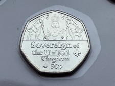 2022 GUERNSEY PLATINUM JUBILEE SOVEREIGN FIFTY 50 PENCE COIN BU