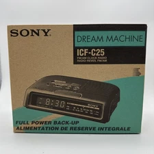 SONY AM/FM Dream Machine Clock Radio ICF-C25 White - New Open Box