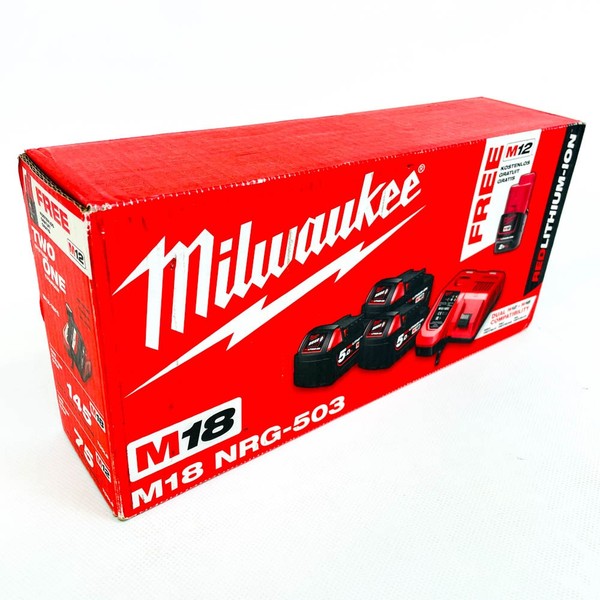 Milwaukee M18 NRG-503 Nrg Pack, 18 V, 5 Ah, 270 Wh, Li-Ion Akku-Set, 3 X M18 B5-image