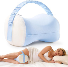 Knee Pillow for Side Sleepers, Memory Foam Leg Pillow with Adjustable  Detachab