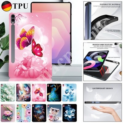Blumenmuster Hülle Für Samsung  Tab S11 S10 S9 S8 S7 A9 A8 A7 TPU Rückabdeckung