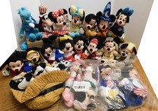 1990s Lot of The Disney Store Mickey, Minnie, Goofy Bean Bag Plush NEW w/Tags