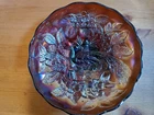 REDUCED!!! Carnival Glass Millersburg AMETHYST PEACOCK & URN MYSTERY  Bowl