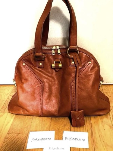 YVES SAINT LAURENT Handbag Muse Brown Authentic From Japan