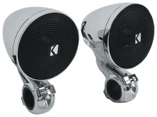  2 Kicker 47PSM32 3" 100w PSM Motorcycle/ATV Handlebar Speakers in Chrome PSM32