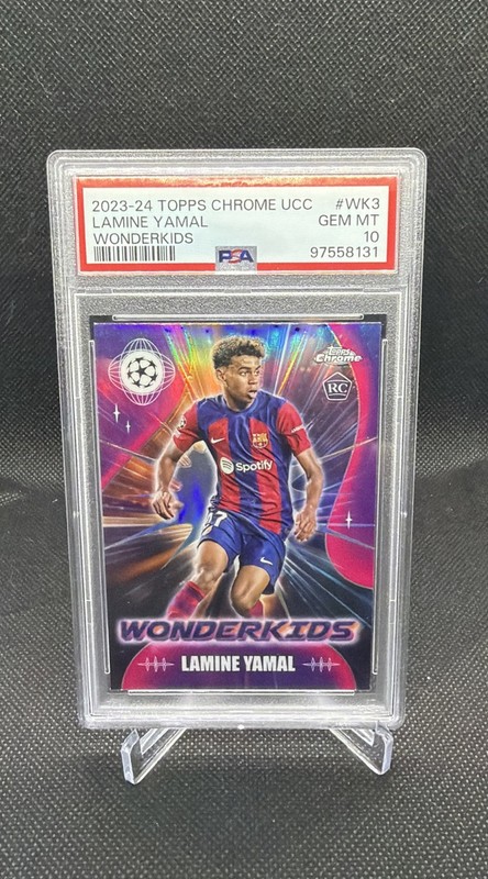 2023-24 Topps Chrome UEFA UCC - Wonderkids Lamine Yamal #WK-3 PSA 10