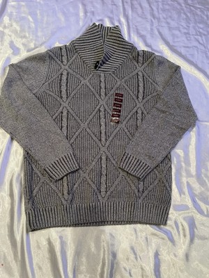 NEW! Method XL Men s Cable Knit Sweater Grey Long Sleeved Pullover Preppy