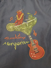 Caribbean Margarita Hawaiian Shirt Embroidered Blue Button Down Men's Size XL