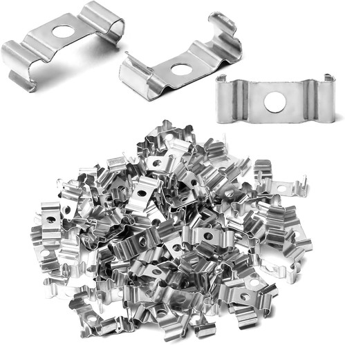 Othmro 100-Pack T5 Clips Bracket Hanger for LED Light 24.5 x 9 x 8mm, Sliver - Picture 7 of 7